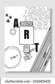 Universal cover templates for cards, flyers,posters,placards,brochures, presentation, promotion. Vector illustration. Trendy design in new Memphis style. Black and white. Minimalistic style art.