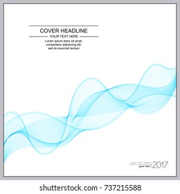 Universal Covers Design with Light Blue Wave Line on White Background. Templates for Business Presentation, Publications, Blank. 
