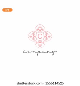 Universal cross ornament logotype. Abstract line creative logo icon design - Vector