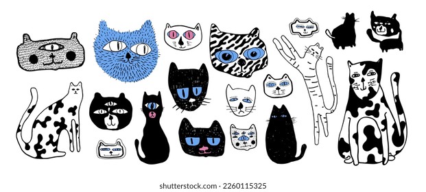 Universal cute Illustration Pattern With cats. Vector Background Composition For A Poster Design, Fabric Print, Wallpaper, Wrapping Paper.