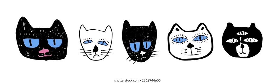 Universal cute Illustration Pattern With cats. Vector Background Composition For A Poster Design, Fabric Print, Wallpaper, Wrapping Paper.