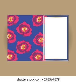 Universal dark floral with golden gradient rectangle vector card for wedding, invitation, greeting, anniversary, celebration, party, congratulation, business (flowers, rose)