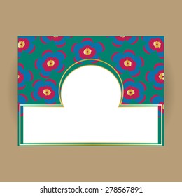 Universal dark floral with golden gradient rectangle vector card for wedding, invitation, greeting, anniversary, celebration, party, congratulation, business (flowers, daisy)