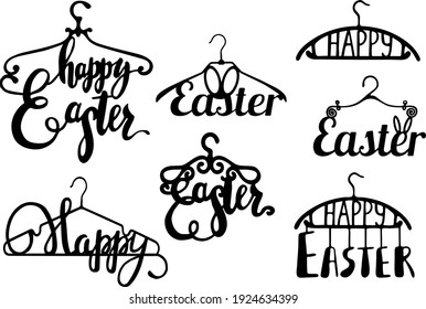 Universelles dekoratives Osterschreiben an Hängern. Cut-Datei, Clip-Art auf weißem Hintergrund