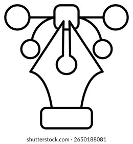 Ícone Design Universal representado pela ferramenta pe, símbolo vetorial Estilo de linha.