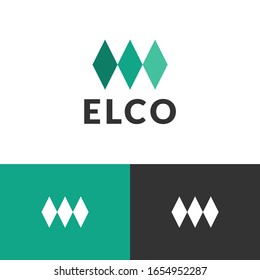 Drei Designkonzepte für das Diamond-Logo. Vektorillustration für das Unternehmensgeschäft. Trendy Eps10