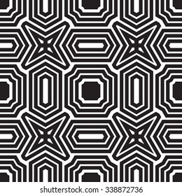 Universal different geometric seamless patterns. You can be used vector monochrome ornaments for wallpaper, pattern fills, web page background,surface textures