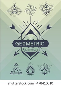 Universal different geometric vector shapes. Collection of design elements. Trendy symbols set.