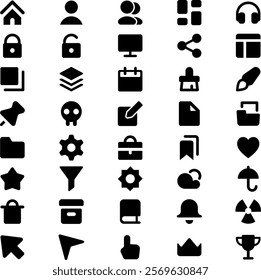 Universal digital icons pack simple