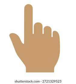 Um ícone universal, digitalmente renderizado representa uma mão com seu dedo indicador estendido para cima, simbolizando um gesto de apontar ou clicar, universalmente reconhecido como um comando interativo para seleção, aprovação ou indicação de um item ou direção específica dentro das interfaces do usuário e ambientes digitais, transmitindo conceitos de escolha, confirmação e orientação em um design limpo e minimalista.