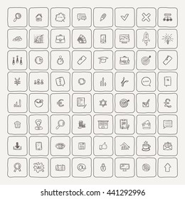 Universal Doodle Icons For Mobile and Web. Vector Collection.
