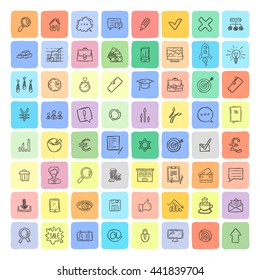 Universal Doodle Icons For Mobile and Web. Vector Collection.