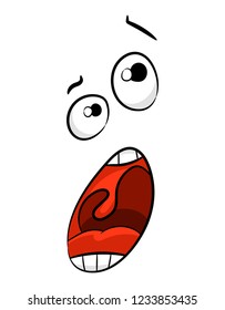 Universal emotion template cry fear mouth and eyes design element. Vector illustration.