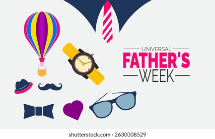 
Universal father's week  is observed every year in June. Template for background, banner, card, poster Design with text inscription. Vector EPS10 illustration
