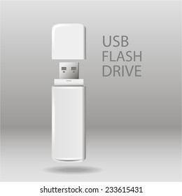 universal flash drive isolated on the gray background