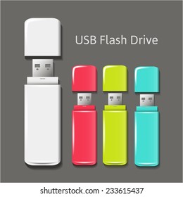 universal flash drive isolated on the gray background