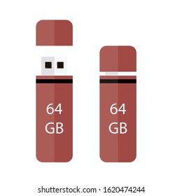 Universal flash drive on white background. Vector illustration in trendy flat style. ESP 10.