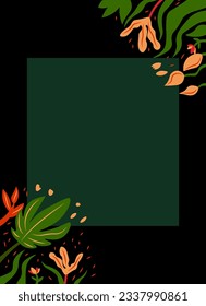 universal flat design botanical frame