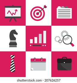 Universal flat icon business set for your design