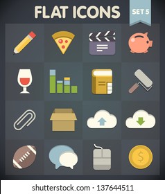 Universal Flat Icons for Web and Mobile Applications Set 5