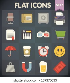 Universal Flat Icons for Web and Mobile Applications Set 6