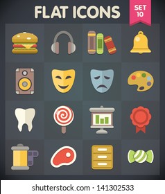 Universal Flat Icons for Web and Mobile Applications Set 10