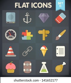 Universal Flat Icons for Web and Mobile Applications Set 11