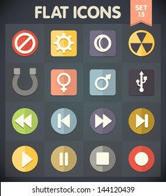 Universal Flat Icons for Web and Mobile Applications Set 15