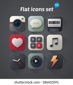 Universal flat icons for web and mobile applications