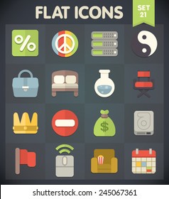 Universal Flat Icons for Web and Mobile Applications Set 21