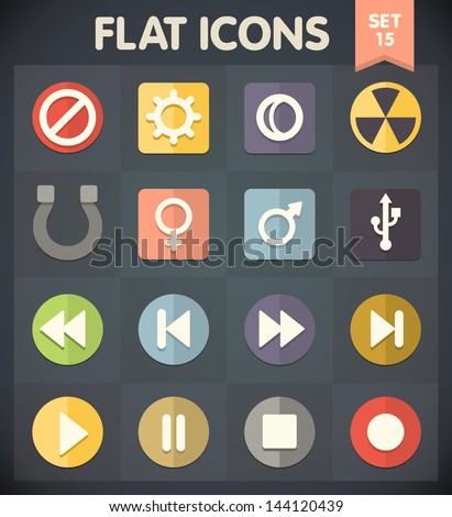 Universal Flat Icons for Web and Mobile Applications Set 15