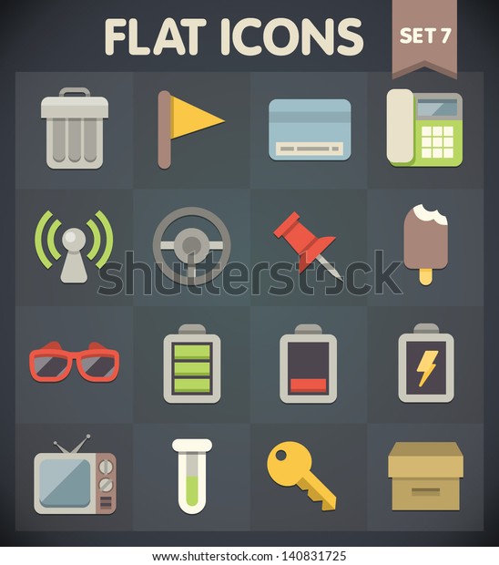 Universal Flat Icons for Web and Mobile Applications\
Set 7