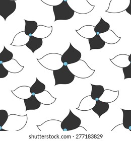 Universal floral white/black seamless vector pattern for surface, textile, stationary design, wallpaper, wrapping paper, background, texture, invitation, greeting, wedding card, brand identity (daisy)