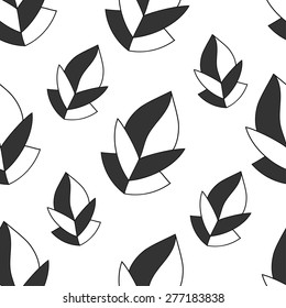 Universal floral white/black seamless vector pattern for surface, textile, stationary design, wallpaper, wrapping paper, background, texture, invitation, greeting, wedding card, brand identity