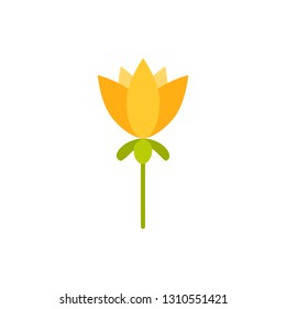 Universal Flower icon to use in web and mobile UI, ecology basic element. Vector Flat colorful flower icon isolated on white background.