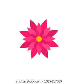 Universal Flower icon to use in web and mobile UI, ecology basic UI element. Vector Flat colorful flower icon isolated on white background.