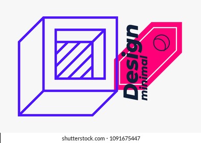 Universal geometric colorful trend background with bright bold lineal design elements composition. Magazine, leaflet, billboard, sale template