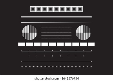 Universal Geometric Shapes Set. Design Forms on Black Background for Web Print Presentation Animation Poster