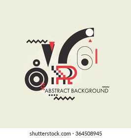 Universal geometry background in minimal, primitive style. Simple shapes for your design, typographic cover, advertisement, printing, poster and web 