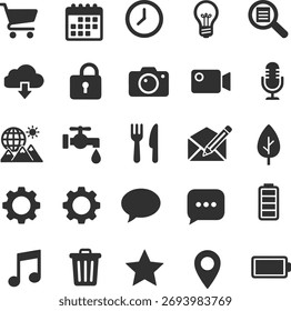 A Universal Glyph Vector Icon Set for Web, Mobile, and Software Interfaces