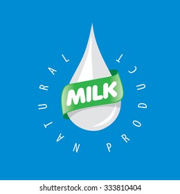 Universal graphic vector logo for natural dairy products