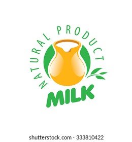 Universal graphic vector logo for natural dairy products