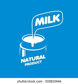 Universal graphic vector logo for natural dairy products