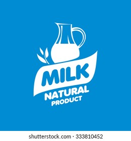 Universal graphic vector logo for natural dairy products