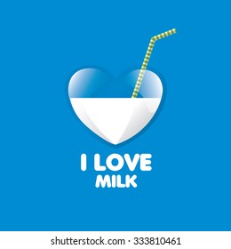 Universal graphic vector logo for natural dairy products