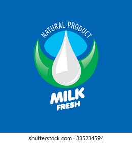 Universal graphic vector logo for natural dairy products