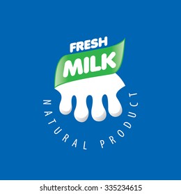 Universal graphic vector logo for natural dairy products