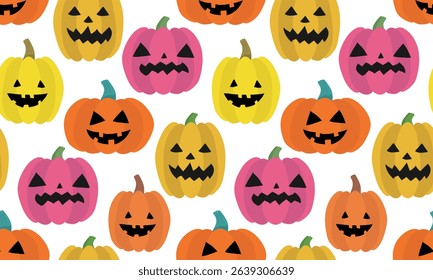 universal halloween pumpkin seamless pattern vibrant abstract jack o lantern design for web textile decoration print background