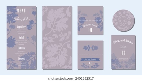 Universal hand-drawn floral templates in warm colors are perfect for an autumn or summer wedding, birthday invitations, menu, and baby shower. Vector illustration.