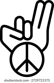 universal harmony outline icon combining peace